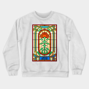 Stained glass window door of the cursed house Crewneck Sweatshirt